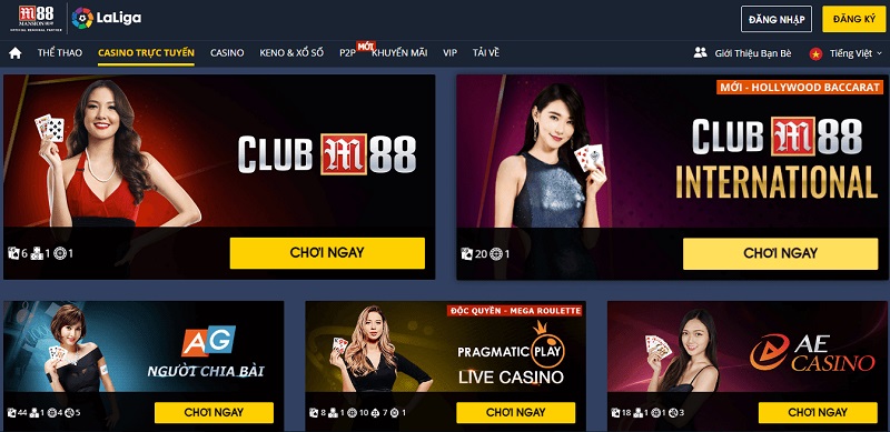 Nhà cung cấp live casino online  M88